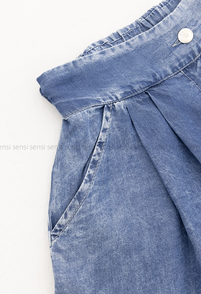 شلوارک دو دکمه تنسل کد 1005310